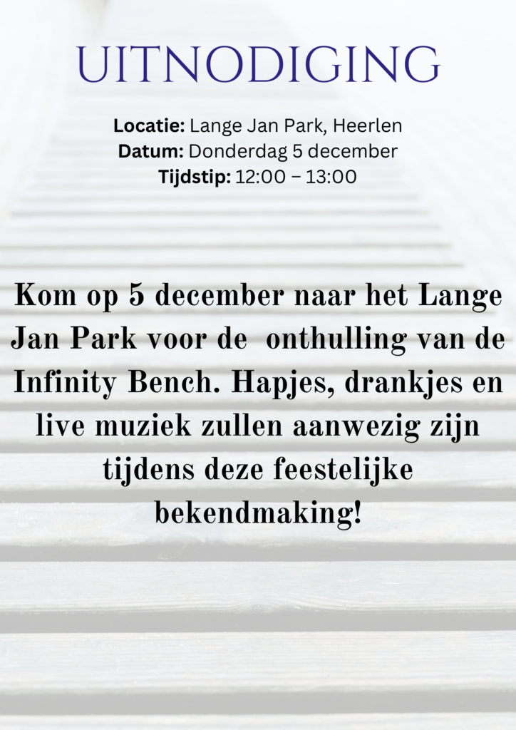 5 december: Kennisfestival en de Onthulling van de Infinity Bench!