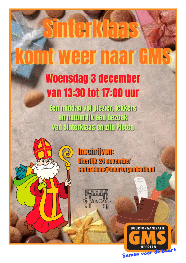 Sinterklaas komt ook dit jaar weer naar GMS
