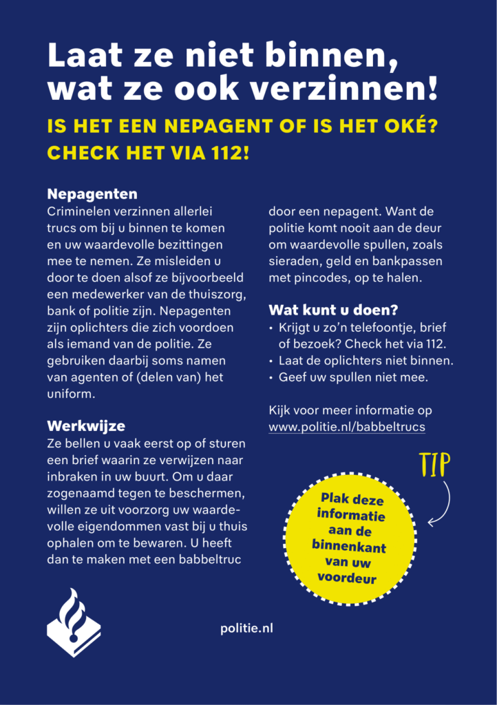 Flyer politie babbeltrucs, nepagenten-1